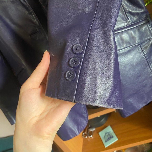 Vintage Dark Purple Danier Leather Jacket | L - Picture 2 of 4